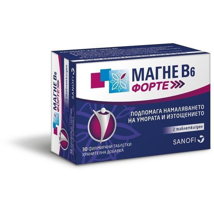 Магне Б6 форте таблетки, 30 бр. | Magne B6, Санофи, Sanofi