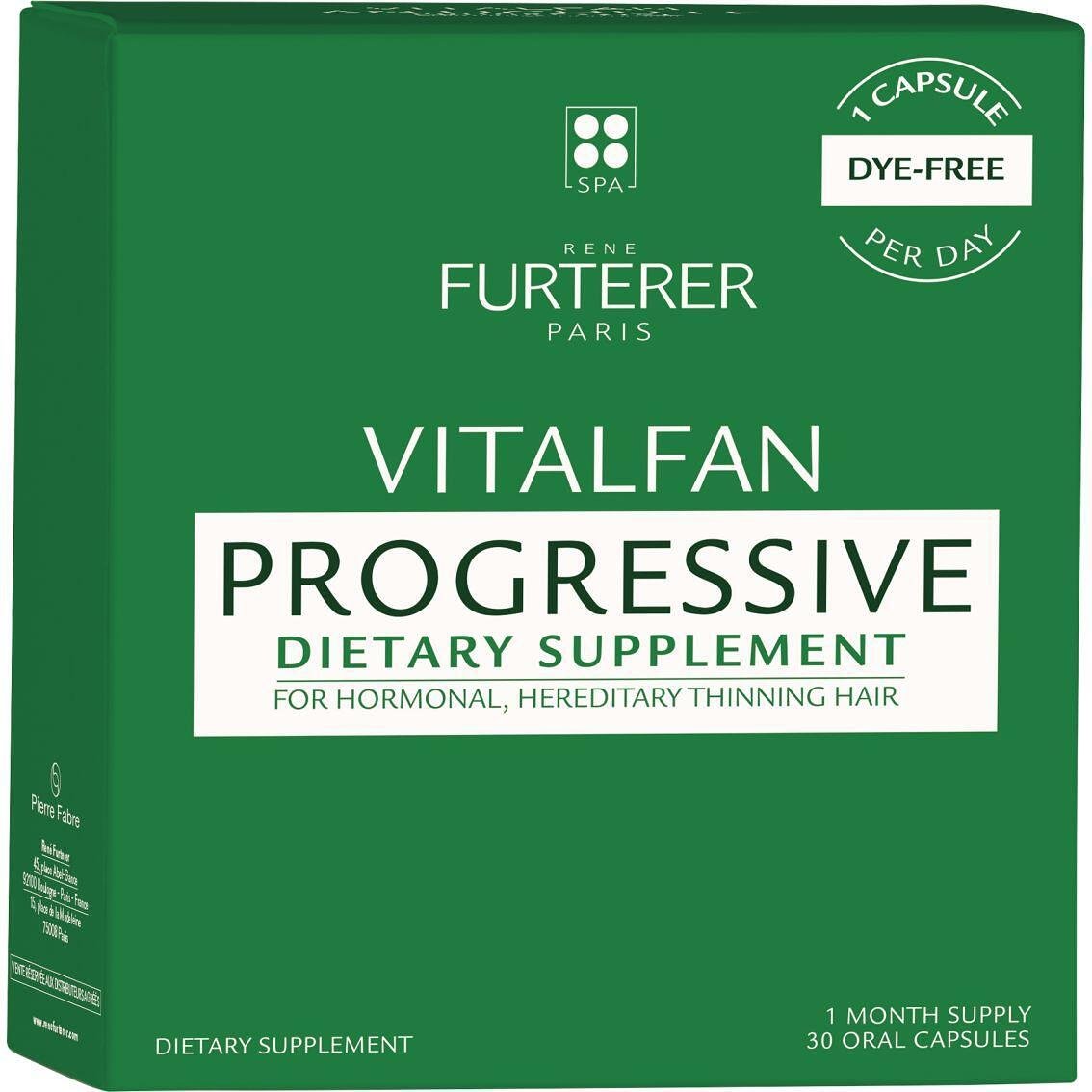 Rene Furterer Vitalfan Progressive хранителна добавка за хормонално и наследствено отъняваща коса, 30 бр. | Рене Фуртерер