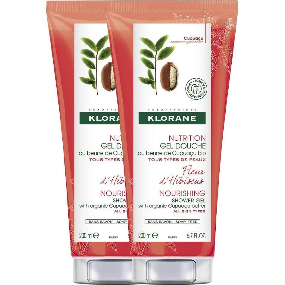 Klorane Hibiscus подхранващ душ крем хубискус, 2 бр. х 200 мл, 400 мл | Клоран
