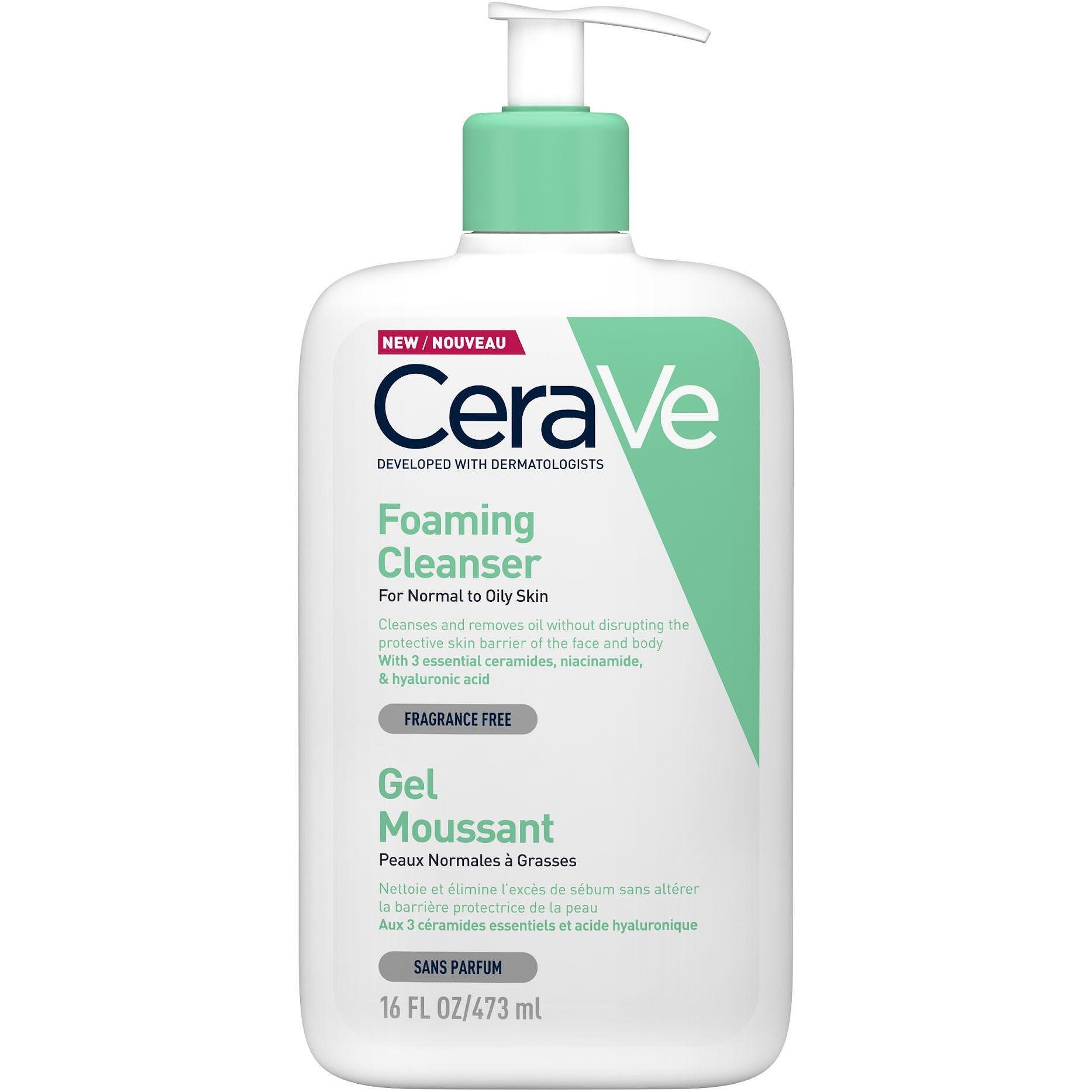 CeraVe измиваща гел-пяна за лице и тяло за нормална към мазна кожа, 473 мл | СераВе