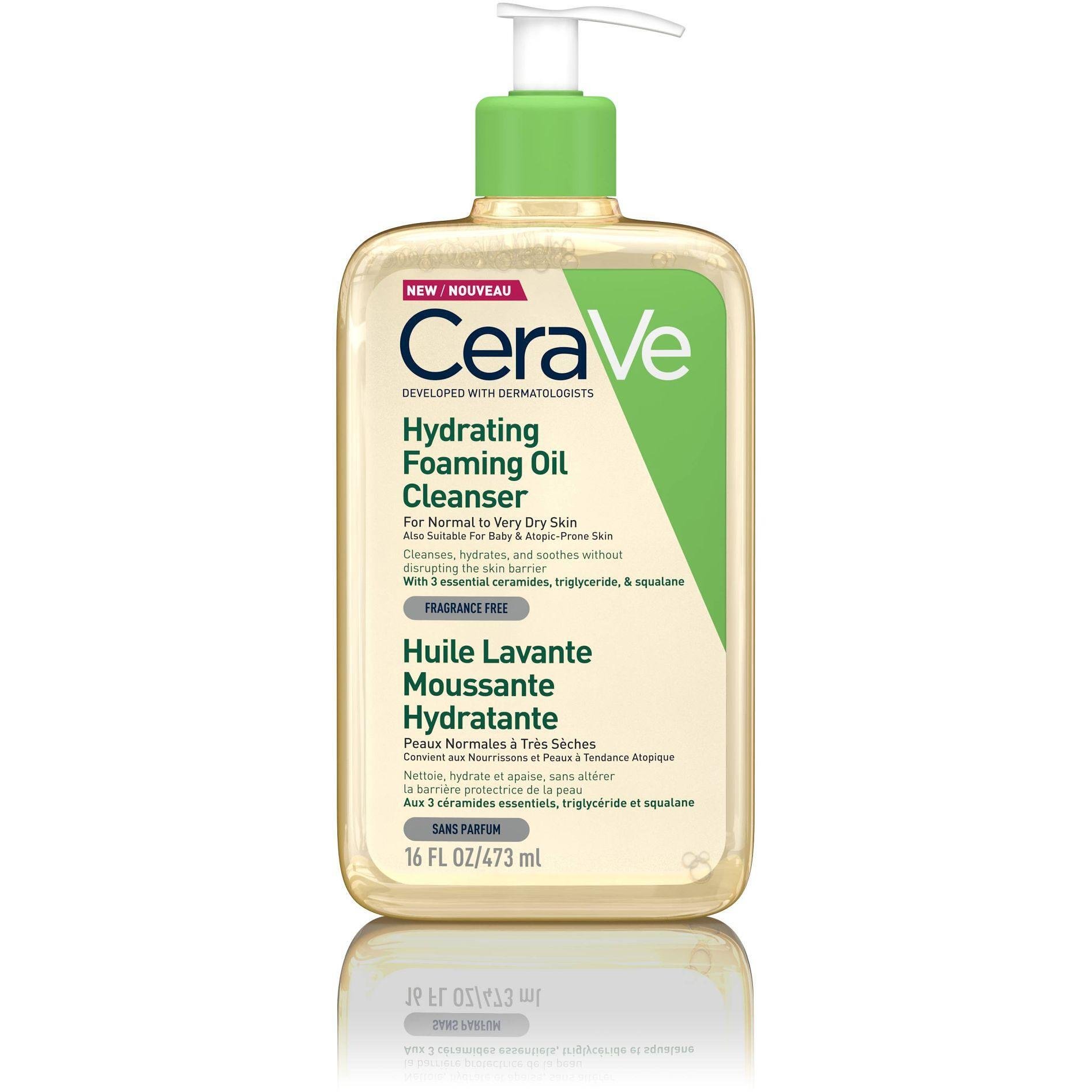 CeraVe хидратиращо измиващо олио за лице и тяло за нормална към много суха кожа, 473 мл | СераВе