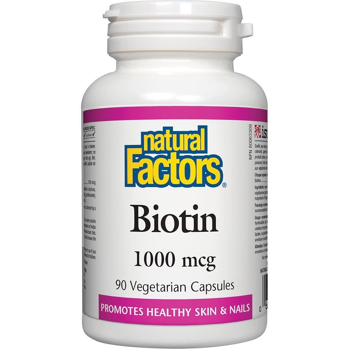 Natural Factors Biotin капсули, 90 бр. х 1000 мкг | Нейчъръл факторс