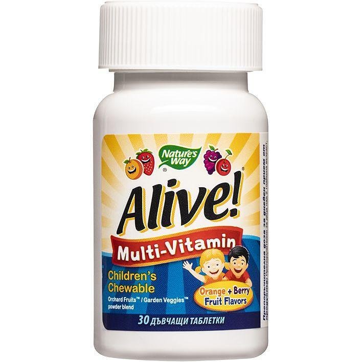 Nature's Way Alive дъвчащи мултивитамини за деца, 30 бр. | Нейчърс уей, Алайв